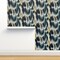 Abstract Indigo Tie Dye Japanese Inspired Watercolor Ikat Navy And Mustard Ombre Custom Removable Wallpaper by Spoonflower Peel & Stick Wallpaper 2FT Wide